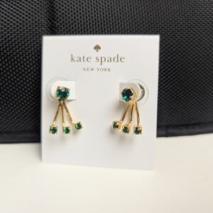 kate spade Earrings Ear Jackets - Gold And Green NWT